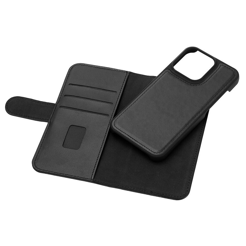 iPhone 13 Pro GEAR 2-in-1 Leather Wallet Case & Magnet - Black