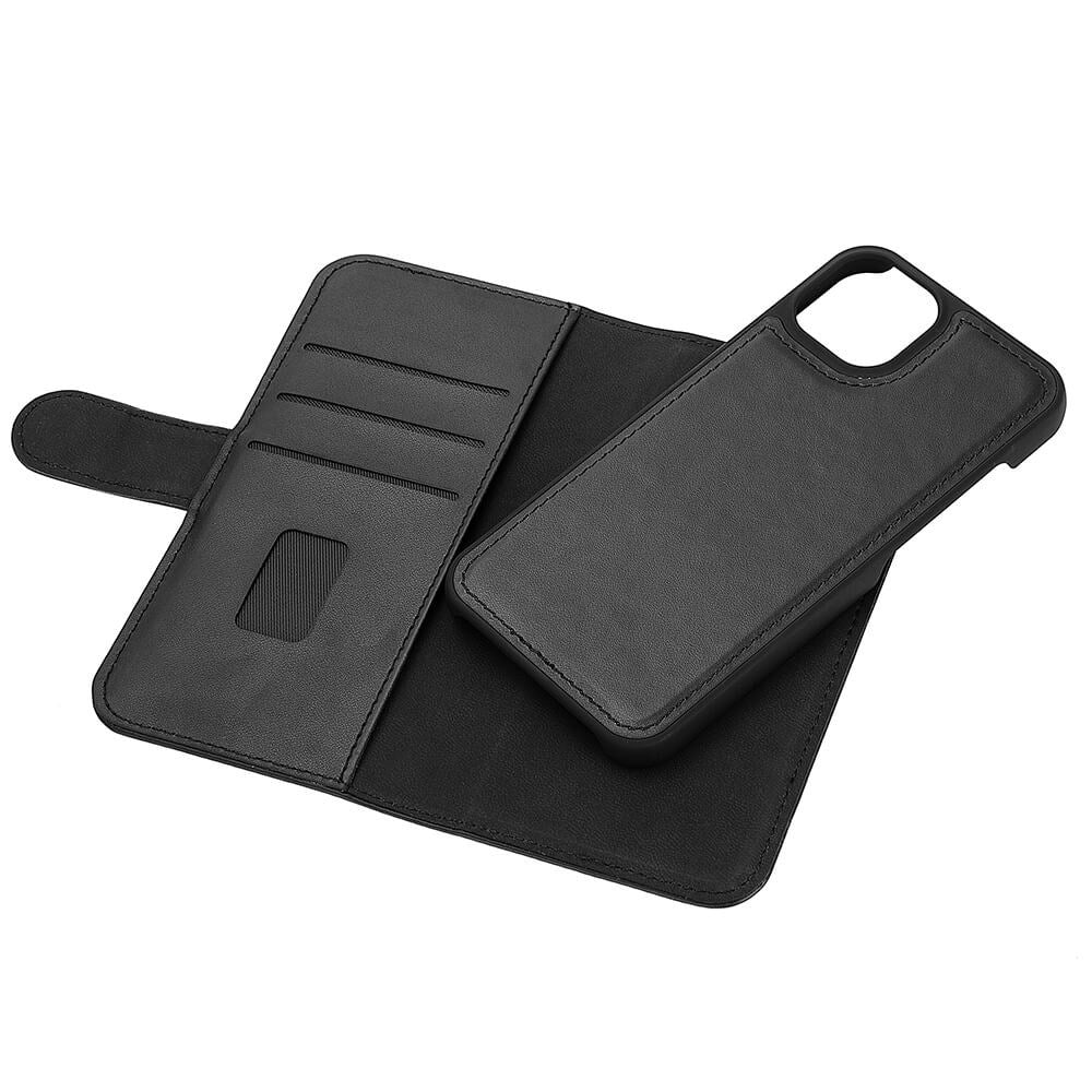 iPhone 13 GEAR 2-in-1 Leather Wallet Case & Magnet - Black