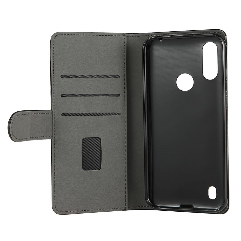 GEAR Motorola Moto E6i / E6s (2020) Wallet Leather Case Black