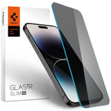 iPhone 14 Pro Spigen Glas.tr Screen Protection - Tempered Glass - Transparent with Privacy Filter