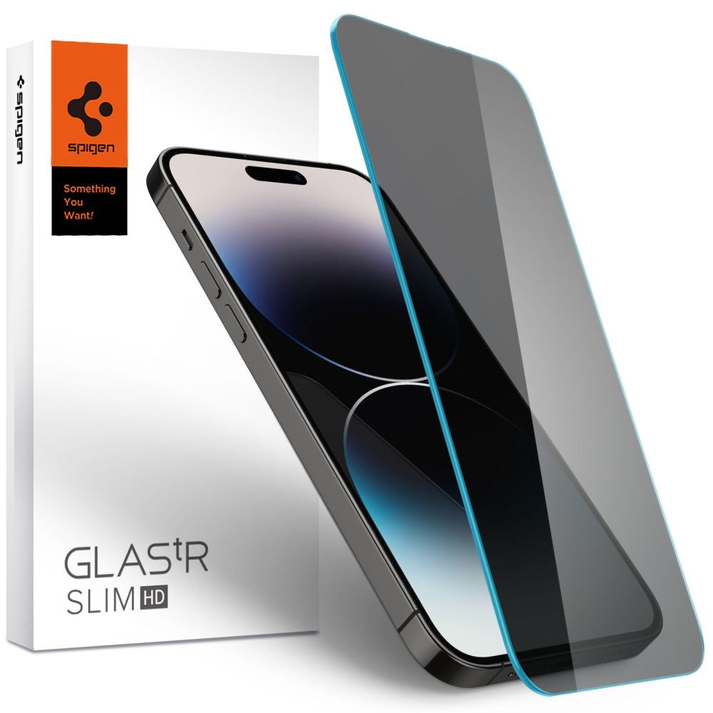 iPhone 14 Pro Max Spigen Glas.tr Screen Protection - Tempered Glass - Transparent with Privacy Filter