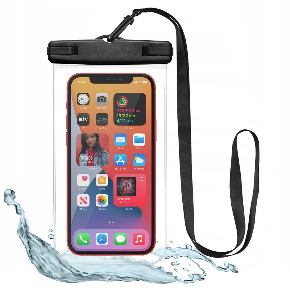 Tech-Protect Universal Waterproof Case Pouch - Black / Transparent (Max. Phone: 163 x 90 x 10 mm)