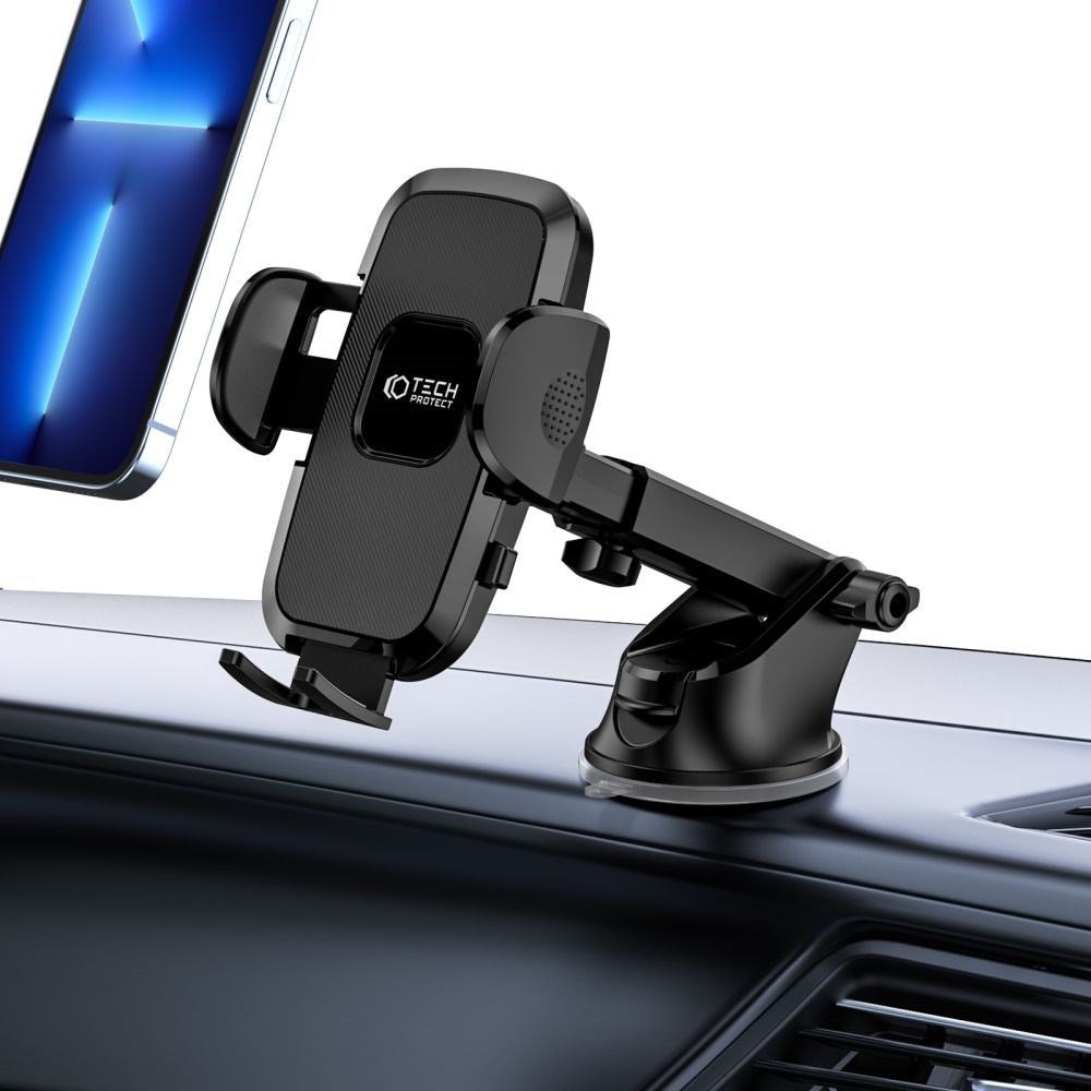 Tech-Protect V3 Mobile Phone Holder for Car - Dashboard / Windshield - Max Phone: 60 x 95mm - Black