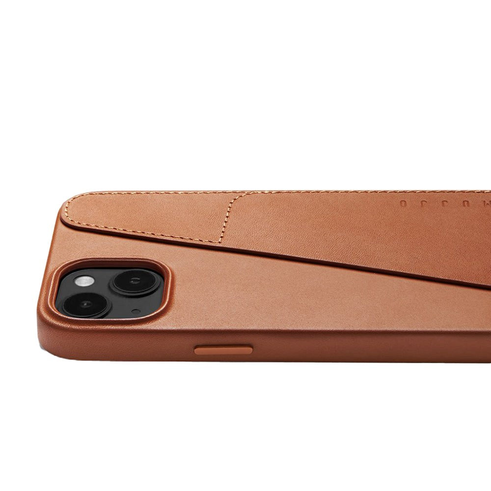 Mujjo iPhone 14 Plus Leather Wallet Case - Brown