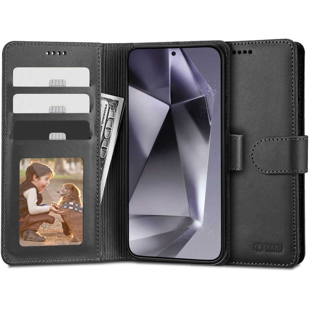 Samsung Galaxy S24 Tech-Protect Flip Case with Wallet - Black