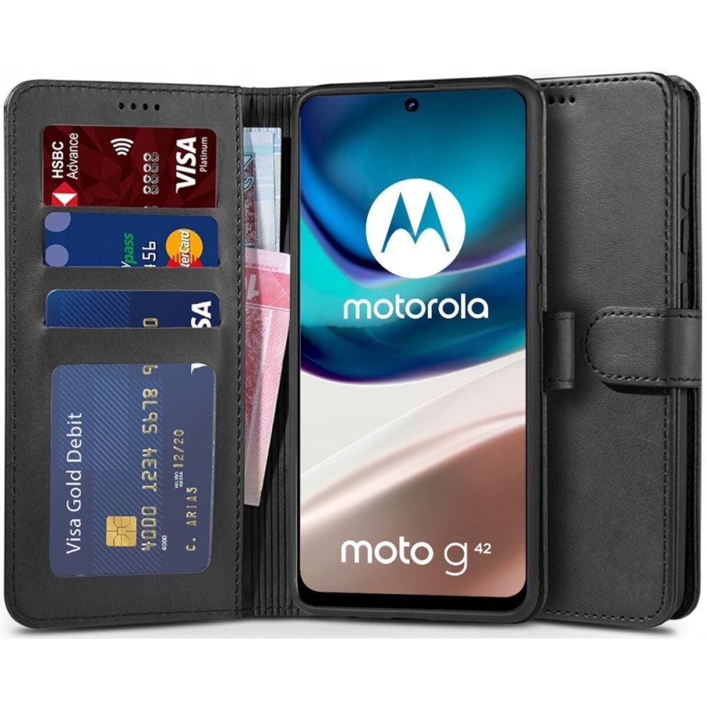 Motorola Moto G42 Tech-Protect Flip Case with Wallet - Black