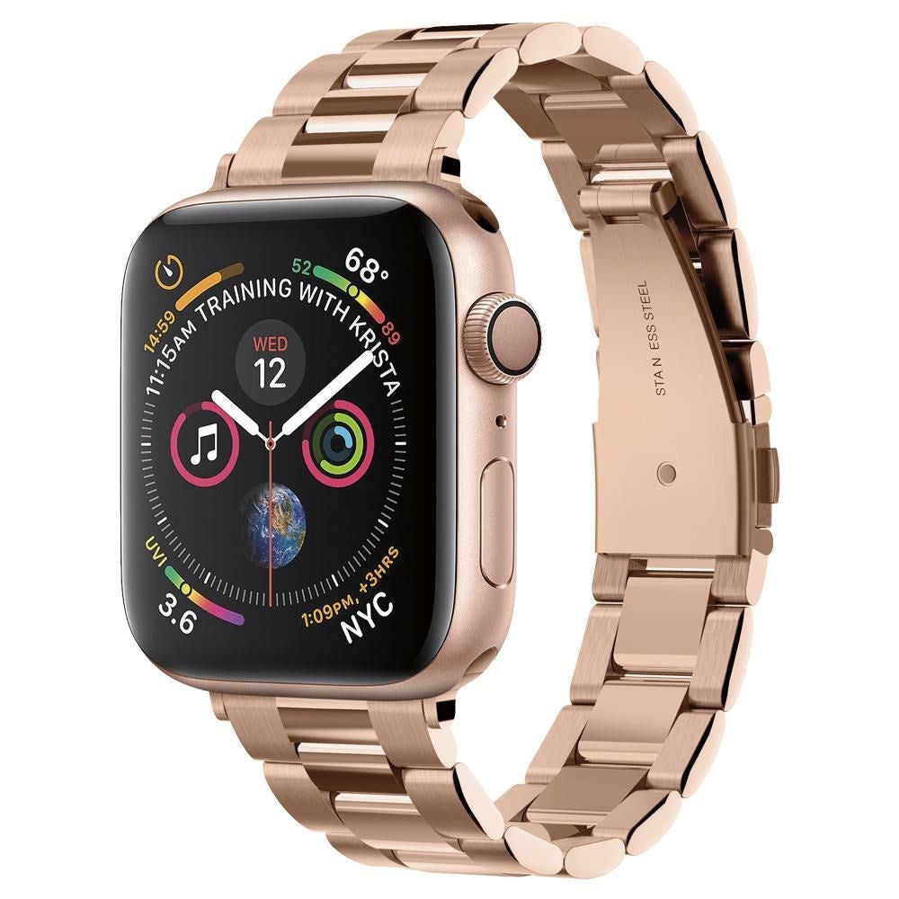 Apple Watch (38/40/SE/41/42mm) Spigen Modern Fit Band - Stainless Steel Strap incl. Pins - Rose Gold