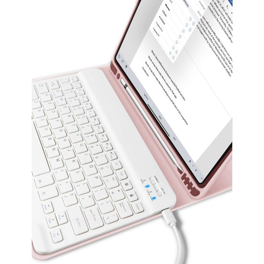 iPad 10.2" (2021 / 2020 / 2019) Tech-Protect Keyboard Case With Pencil Holder - English Layout - Pink