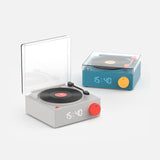 MOB - Wireless Bluetooth Speaker w. Alarm Clock - Vinyl Retro - Blue