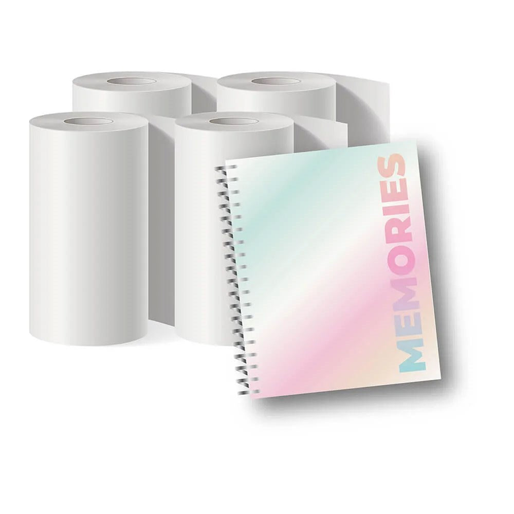 MOB Photo Paper for MOB Pixiprint Camera - incl. Memory Book & Stickers - 4 pcs - White