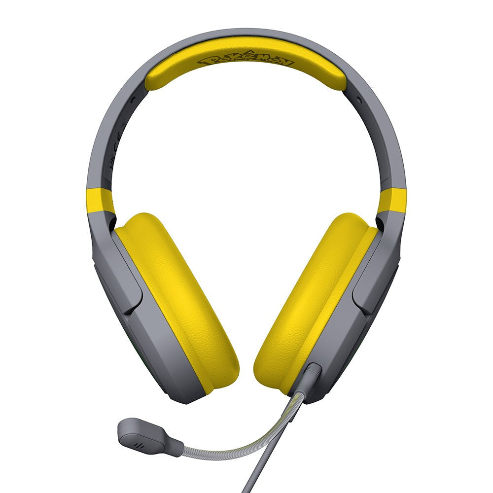 Pro G1 Over-Ear Gaming Headset with Detachable Microphone - Pokémon Pikacu - Grey / Yellow