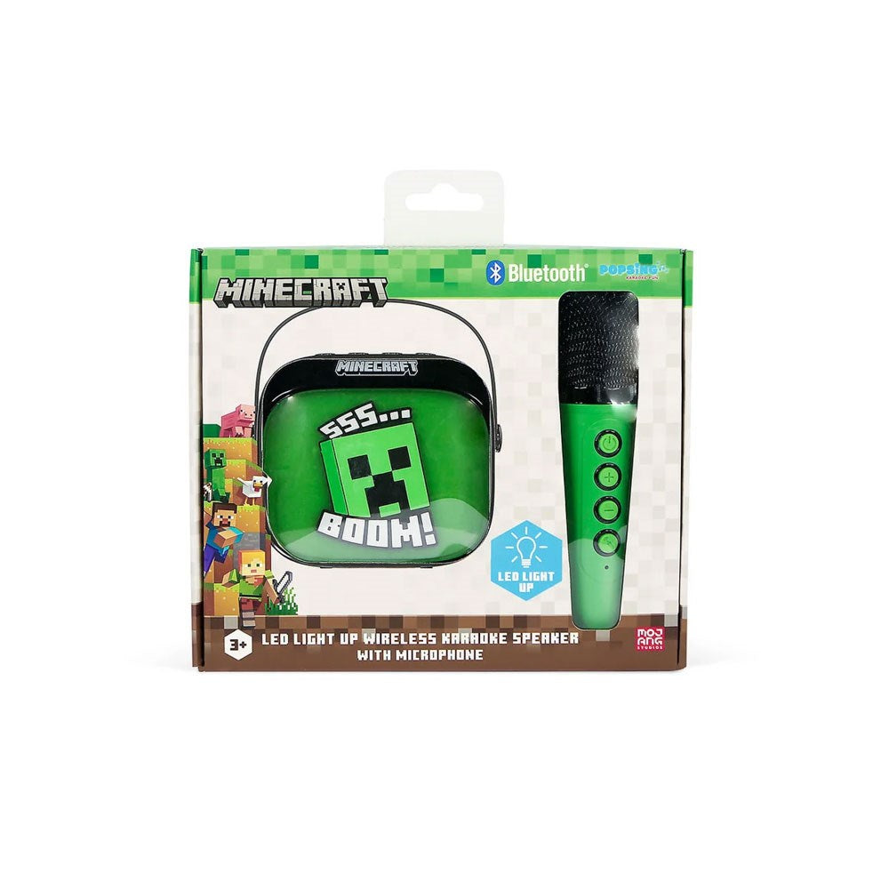 OTL MINECRAFT Karaoke Set with Wireless Speaker & Microphone - Green