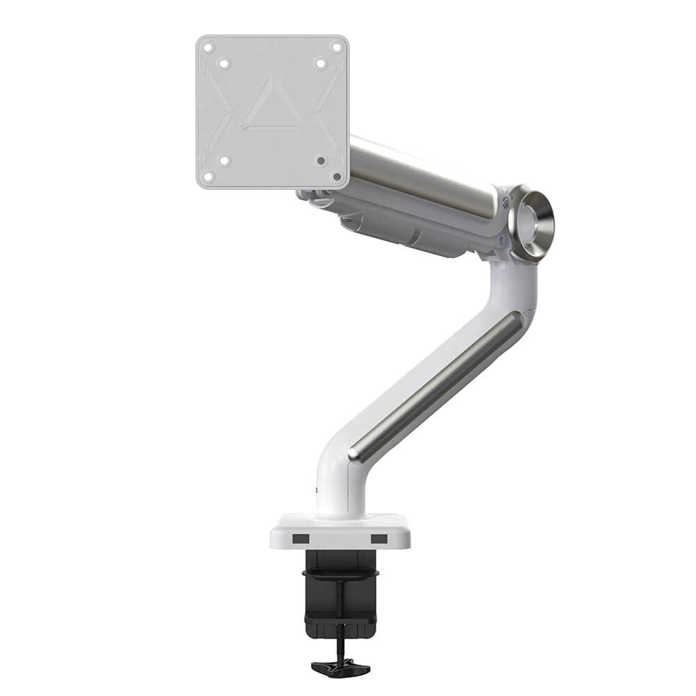 Desire2 Monitor Table Mount w. Screw clamp for 1 Monitor 13" - 35" - (VESA 75 & 100) - White