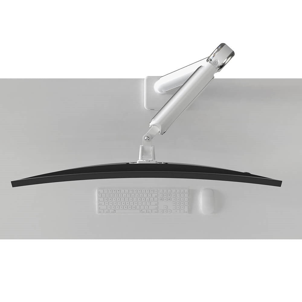 Desire2 Monitor Table Mount w. Screw clamp for 1 Monitor 13" - 35" - (VESA 75 & 100) - White