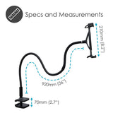 Desire2 Gooseneck Tablet Holder for Table - Moldable - Black