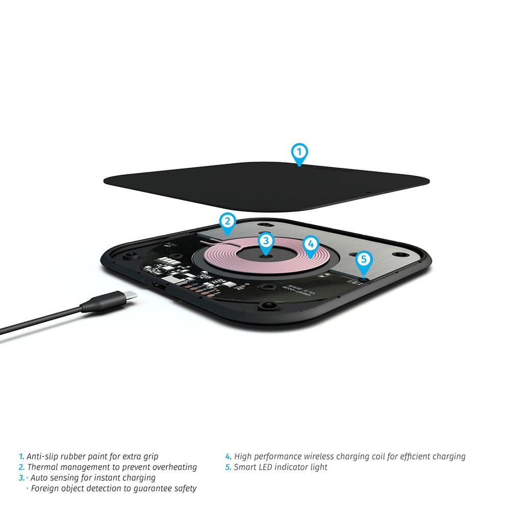 ZENS Single Fast Wireless Charger 10W - Black