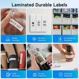Label Tape Cassette 8 meters, Laminated, Compatible with Brother P-Touch label printers, Black on White - 24mm