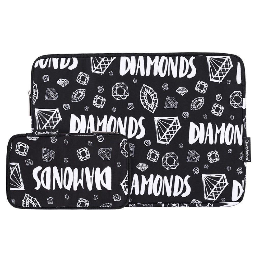 Laptop 11 "Sleeve With Small Case (30 x 19.5 cm) - Diamonds