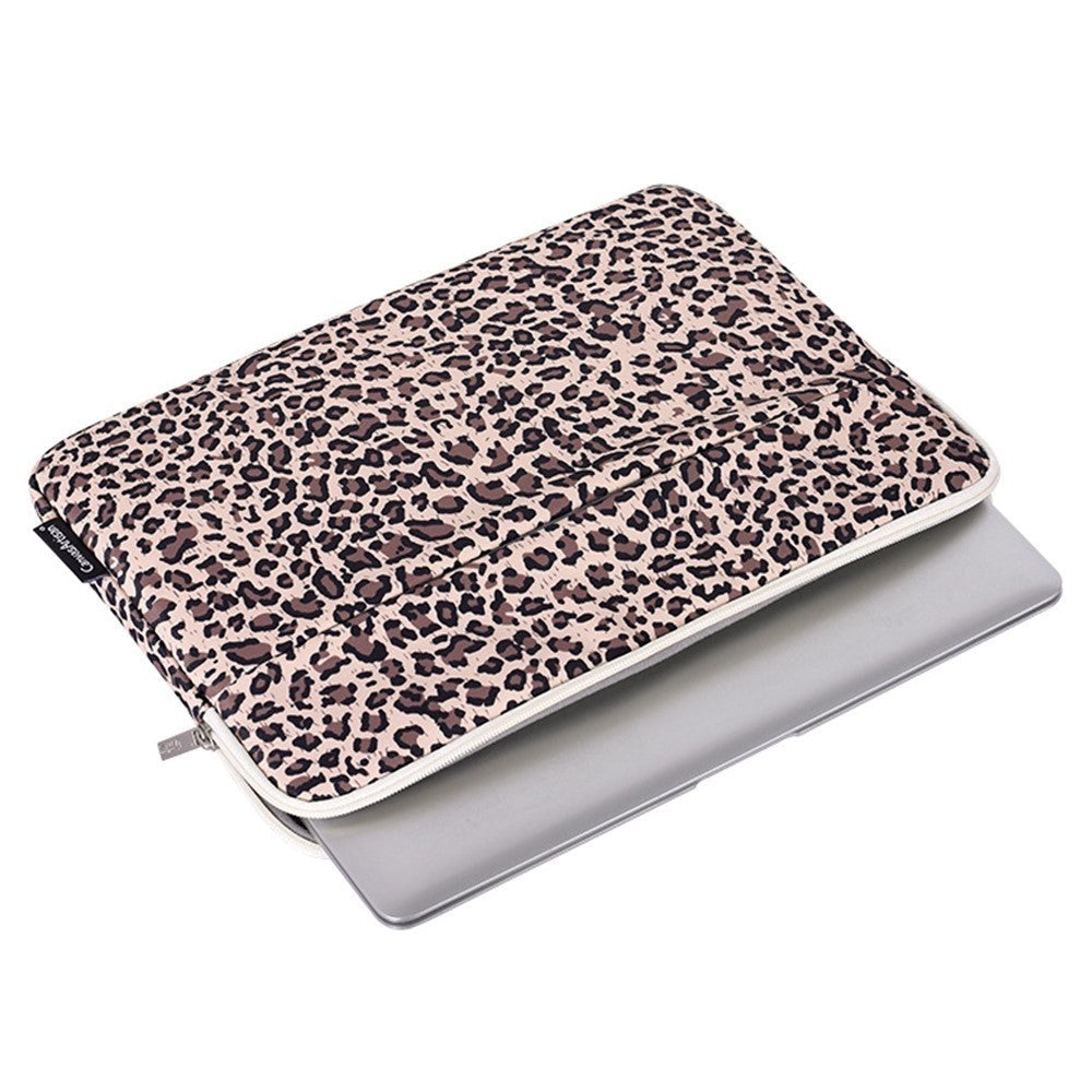 CanvasArtisan Sleeve with Leopard Print for Laptop / Macbook 15" - (39 x 28 x 2 cm) - Yellow Leopard