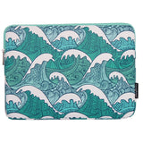 CanvasArtisan Sleeve with Wave Design for Macbook/Laptop 14" - (37 x 26.5 x 2 cm) - Blue