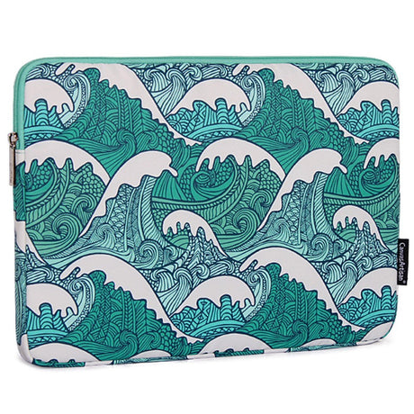 CanvasArtisan Sleeve with Wave Design for Macbook/Laptop 14" - (37 x 26.5 x 2 cm) - Blue