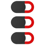 3 Pack Webcam Cover - Red / Black