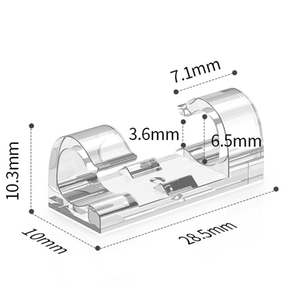 CableCreation Double-adhesive Cable Holder - 50 pcs - Transparent