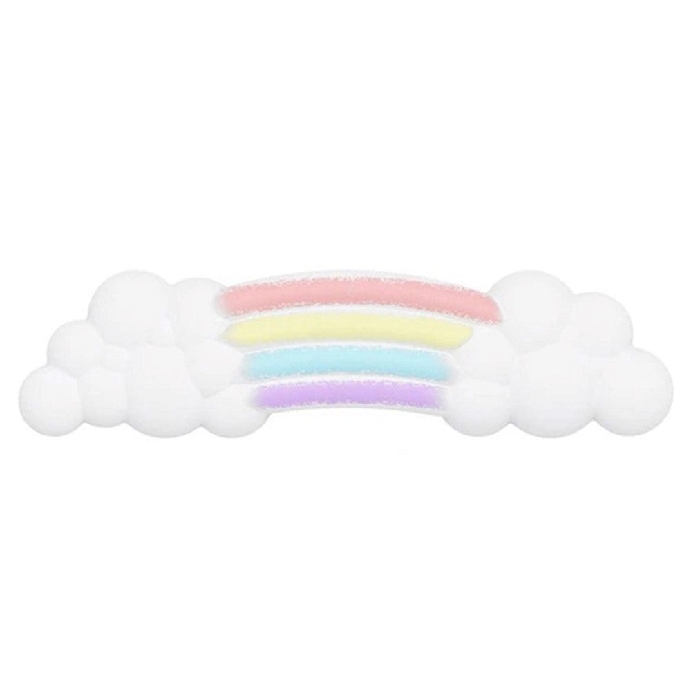 Keyboard Wrist Rest with. Clouds and Rainbow Design - White / Multi