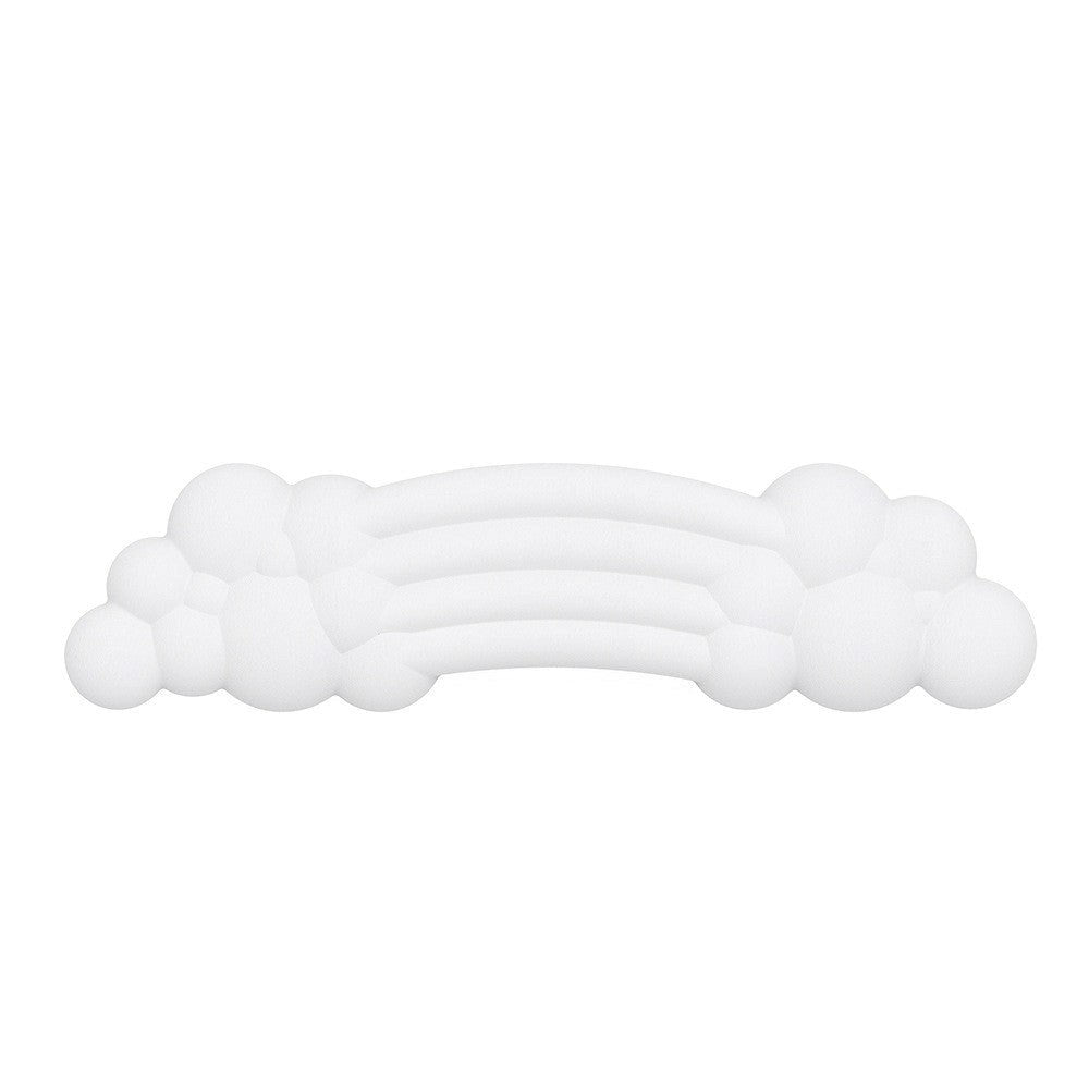 Keyboard Wrist Rest with. Clouds and Rainbow Design - White