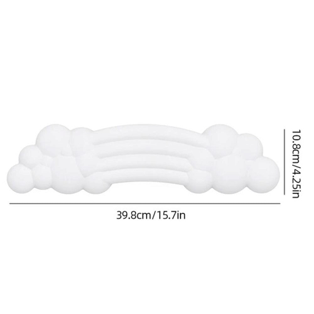 Keyboard Wrist Rest with. Clouds and Rainbow Design - White