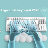 Keyboard Wrist Rest with Cloud Design - Green / Pink