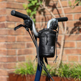 Polyester Bicycle Handlebar Bag w. Strap - Black