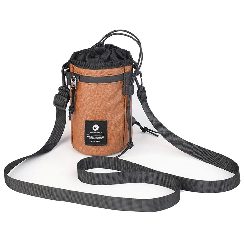 Polyester Bicycle Handlebar Bag w. Strap - Brown