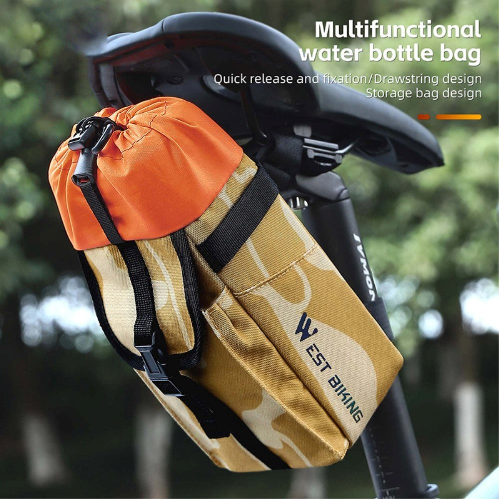 Drinking Bottle Bag for Bicycle - Brown / Orange