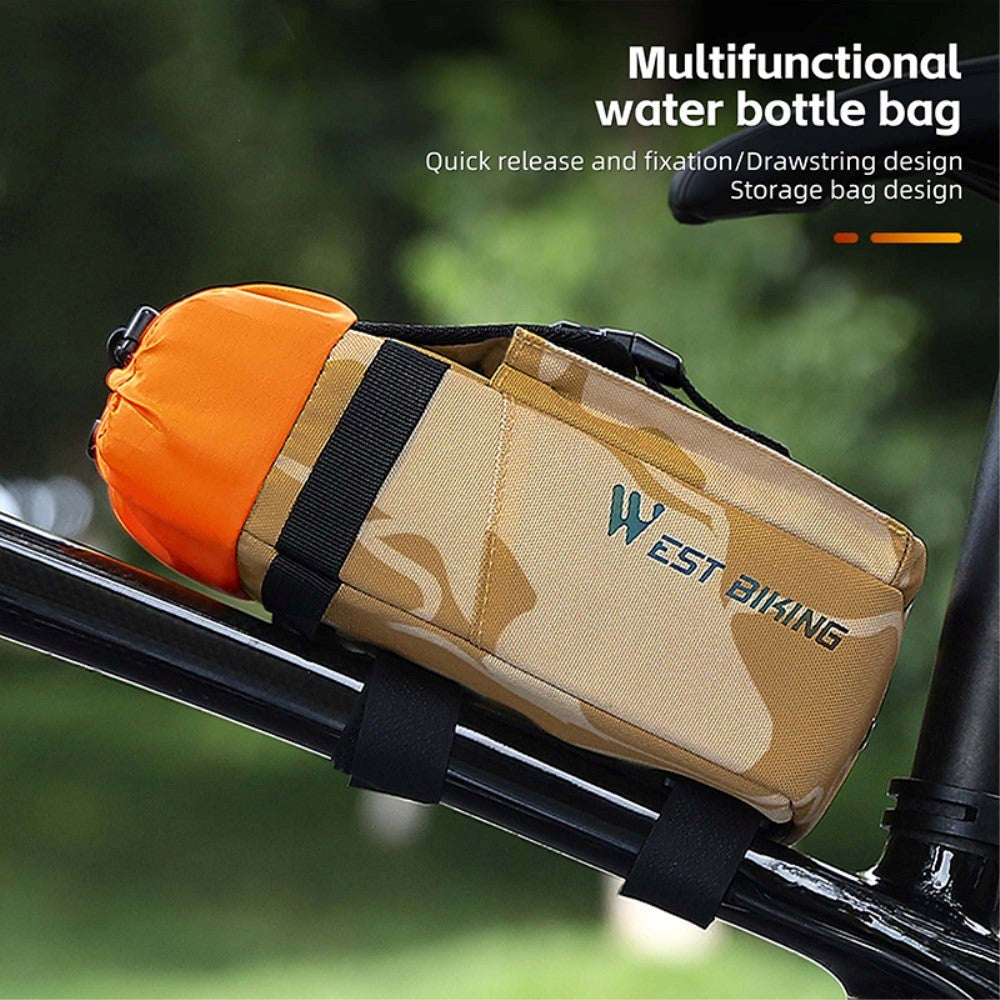 Drinking Bottle Bag for Bicycle - Brown / Orange