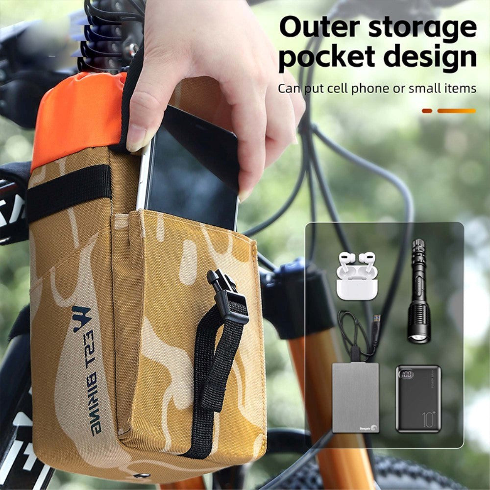 Drinking Bottle Bag for Bicycle - Brown / Orange