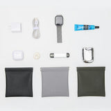 Small Water Resistant Organizer Bag - 13 x 12cm - Grey