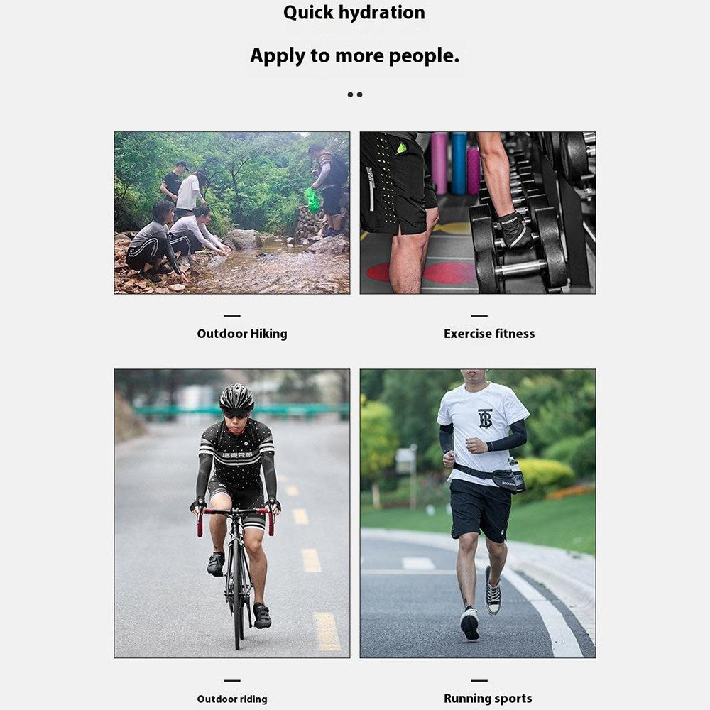 Running Belt with Mesh Pocket and Water Bottle Pocket - Black