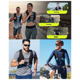 Unisex Running Vest with Reflectors and Water Bottle Pocket - Black