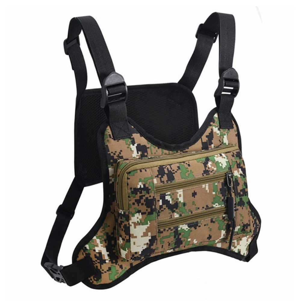 Outdoor Polyester Vest with Pockets - Army