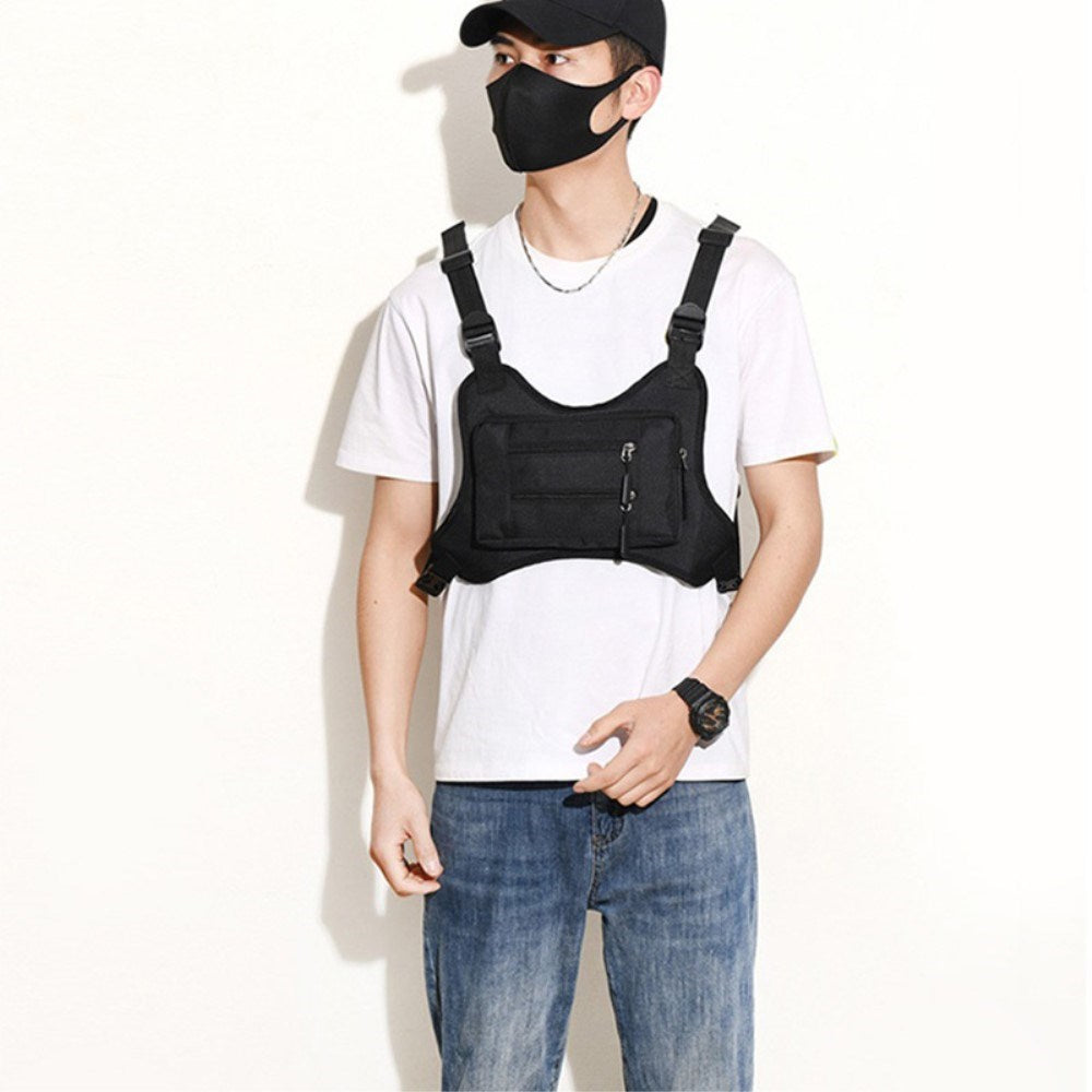 Outdoor Polyester Vest with Pockets - Army