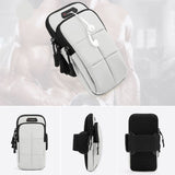 Water-resistant Running Armband for Smartphone with Storage (Max Mobile: 180 x 95mm) - Light Grey