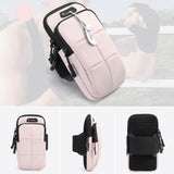 Water-resistant Running Armband for Smartphone with Storage (Max Mobile: 180 x 95mm) - Pink