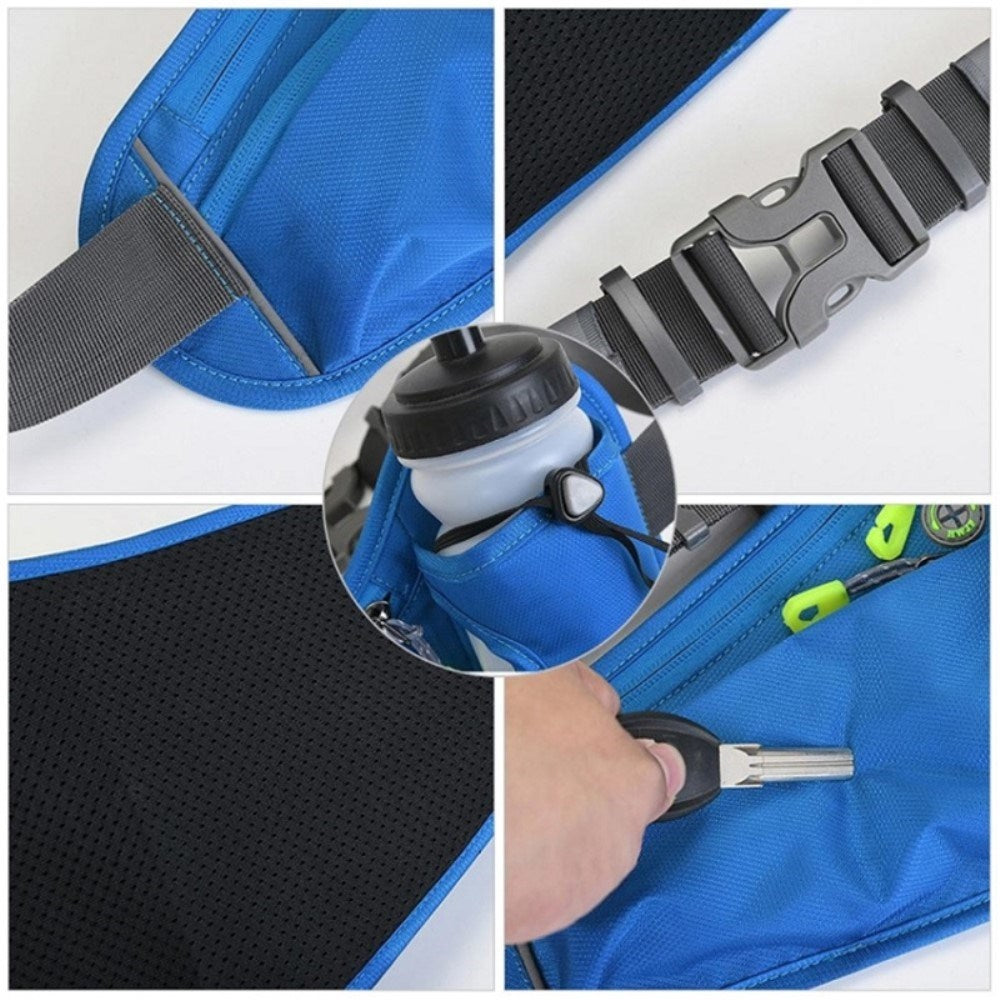Waist Bag with Water Bottle Holder - Dark Blue