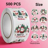 Roll of 500 x Stickers w. Christmas Designs – Santa Clauses / Snowmen
