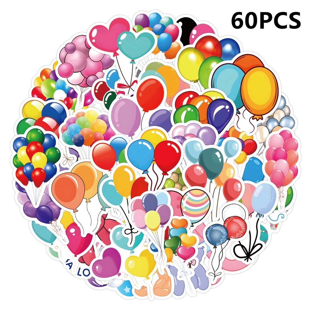 60 x Decorative Stickers - Balloons