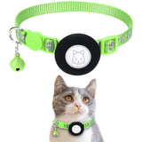 Cat Collar with AirTag Silicone Case & Reflectors - Lime Green