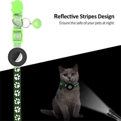 Cat Collar with AirTag Silicone Case & Reflectors - Yellow