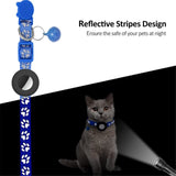 Cat Collar with AirTag Silicone Case & Reflectors - Bue