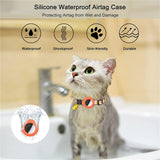 Cat Collar with AirTag Silicone Case & Brush - Orange